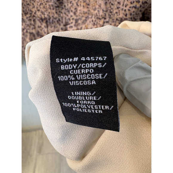 ML Monique Lhuillier Leopard Print Dress Smocked Long Sleeve Mini Sz 10 - Picture 3 of 7